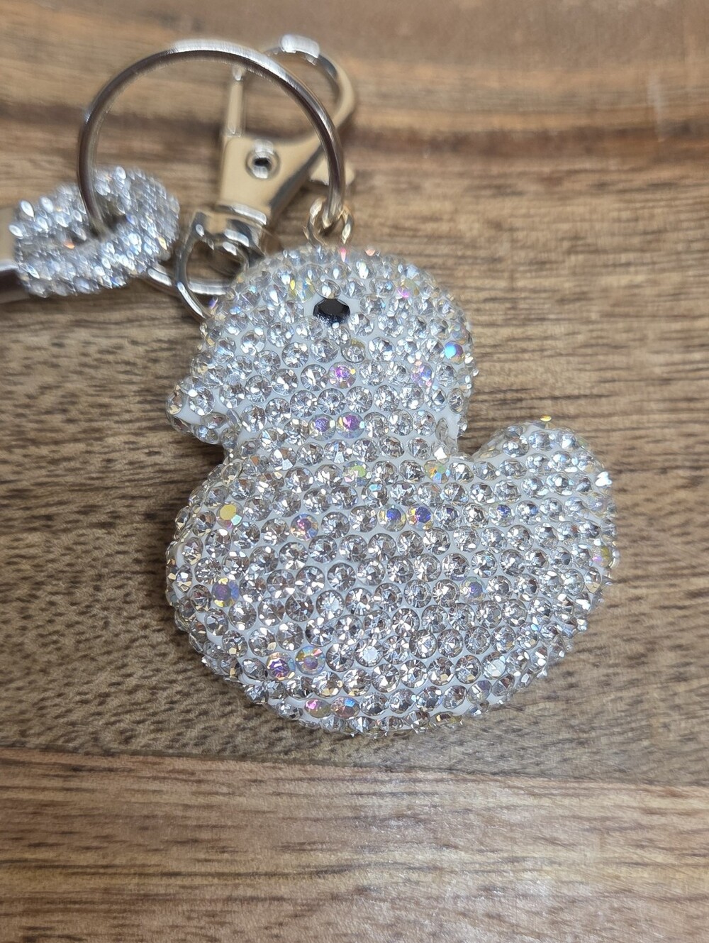 🐥 Bling Rhinestone Rubber Ducky Keychain Wristlet Strap Bag Charm 🐥 - Picture 14 of 15